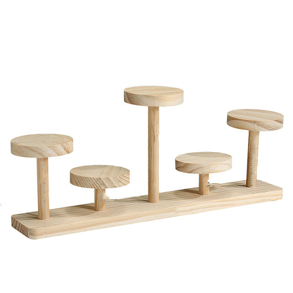 Plateau rond en bois à 5 emplacement pour figurines