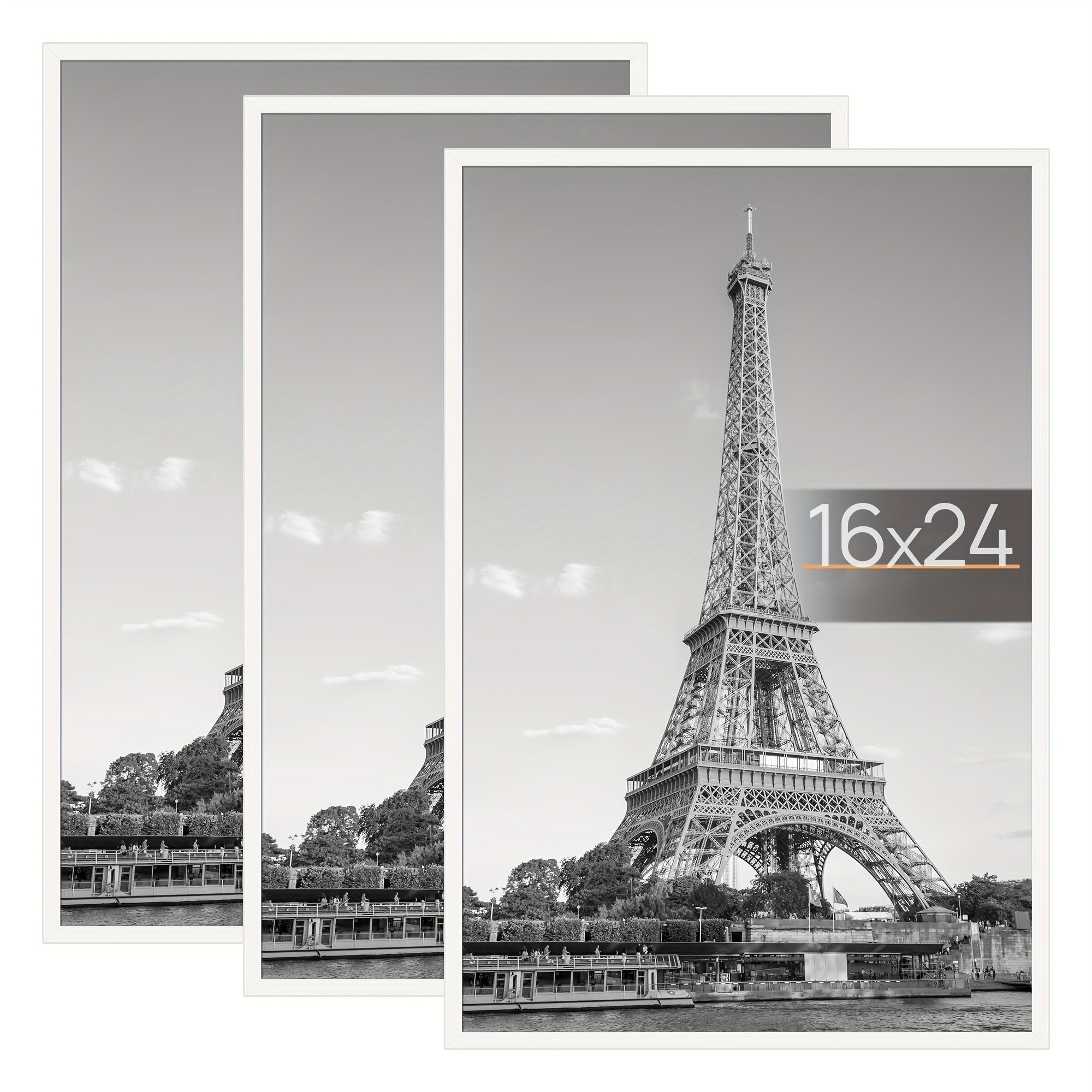TEMU 3 Pack 16 Inchx24 Inch Frame White, Poster Frames 16 Inch X 24 Inch For Horizontal Or Vertical Wall Mounting - Photo Frame Strips, Scratch-proof