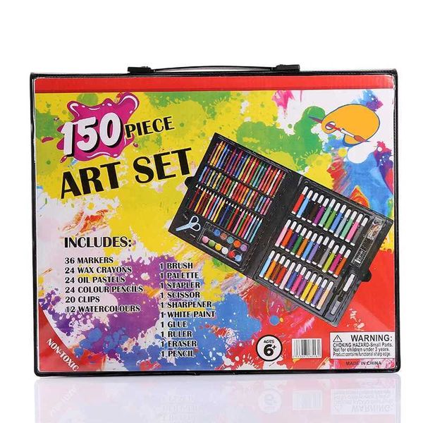 Watercolor Brush Pens 150-piece Set of Childrens Brush Watercolor Pen Color Crayon Art Graffiti Diy Painting Tool Gift Box Supplies H241206
