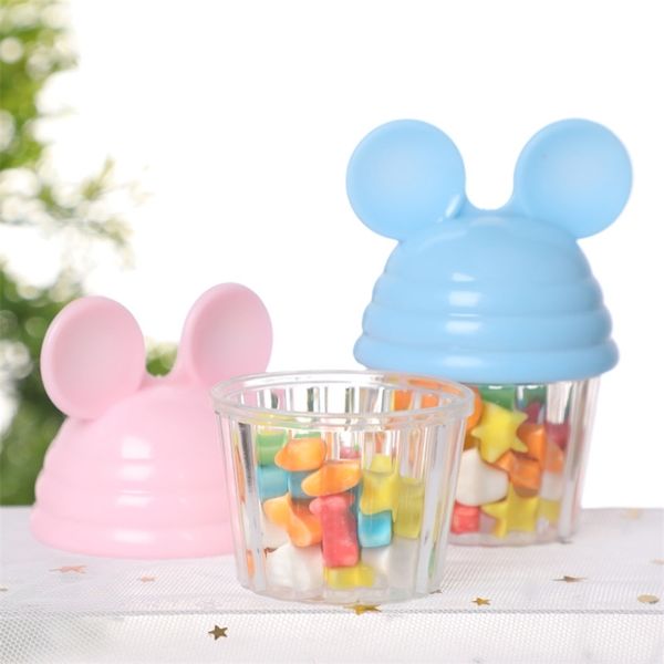 Gift Wrap 12Pcs Cartoon Plastic Candy Box Cute Round Storage Packaging Case for Wedding Baby Shower Birthday 220913