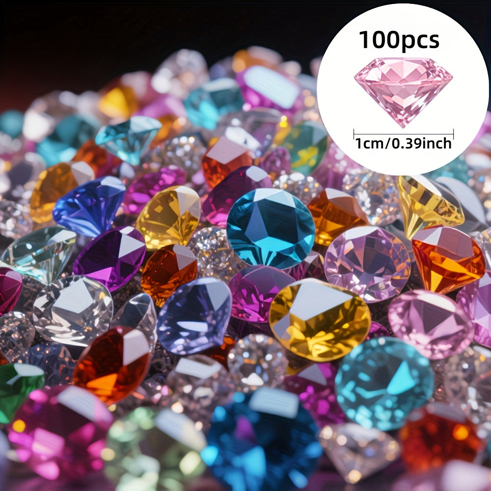 TEMU 100pcs Acrylic Fake Diamonds, Suitable For Vase Fillers And Table Centerpieces Decorations, Wedding Decorations, Diy Crafts, Elegant