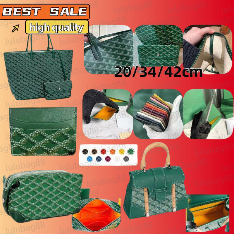 Large tote bag designer bag luxury shoulder bags designer women card holder makeup bag leather handbag fashion classic green black shopping retro hi