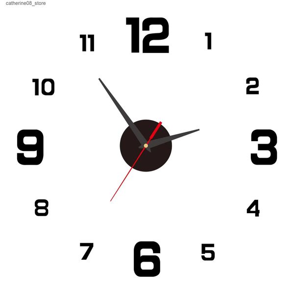 Clocks Creative Frameless DIY Wall Clock Decal Home Silent Living Room Office Decoration J241220