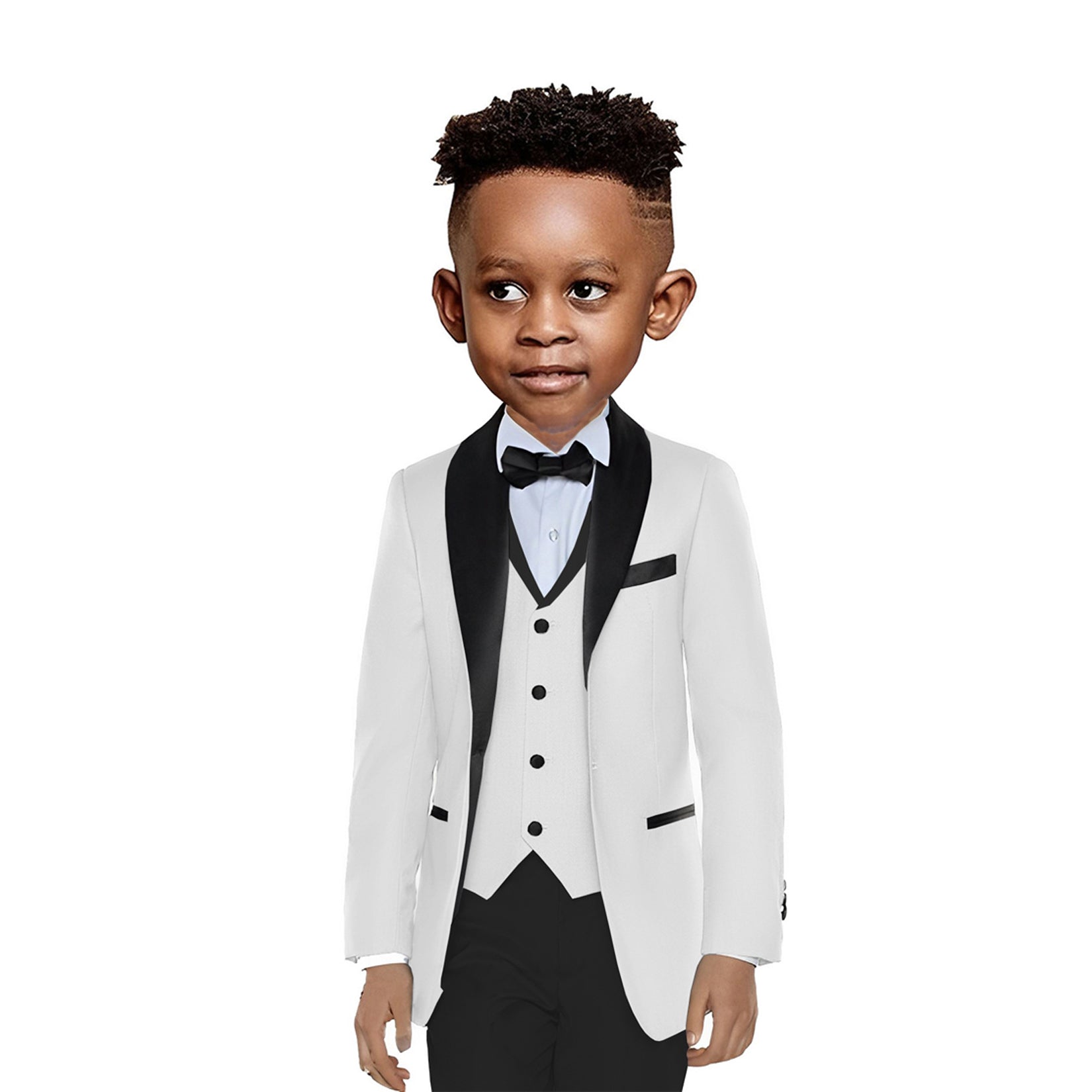 Boys Wedding Suit Jacket Pants Vest 3 Pieces Set Shawl Collar Blazer Fashion Kids Clothes with Bow Tie