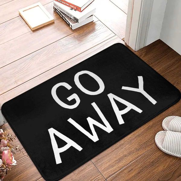 Go Away Fuuny Word Bath Mat White Letters Doormat Kitchen Carpet Entrance Door Rug Home DecorationM240816