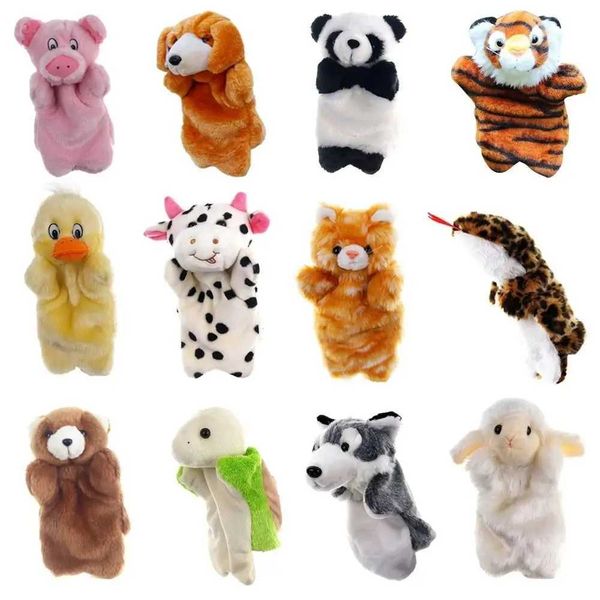 Animal Hand Puppet Cat Dolls Plush Hand Doll Puppets for Telling Story Cartoon Plush Toys Y240731