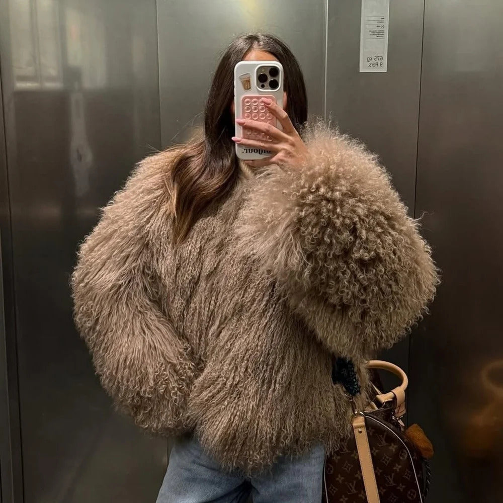 OFTBUY Natural Mongolia Sheep Fur Coat Fashion Autumn Winter Clothes Women Thick Warm Short Real FurJacket Outerwear Female 250829
