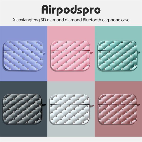 Three dimensional water ripple electroplated color diamond suitable for Pro2 Bluetooth wireless headphone cover 1-2-3 generations