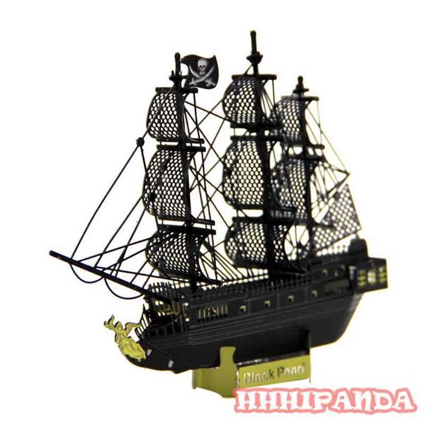 Black Pearl 3D Metal Puzzle Model Building Kits Black Pearl DIY Assemble Jigsaw Puzzle Toy Christmas Birthday Gifts For Adults CL240817