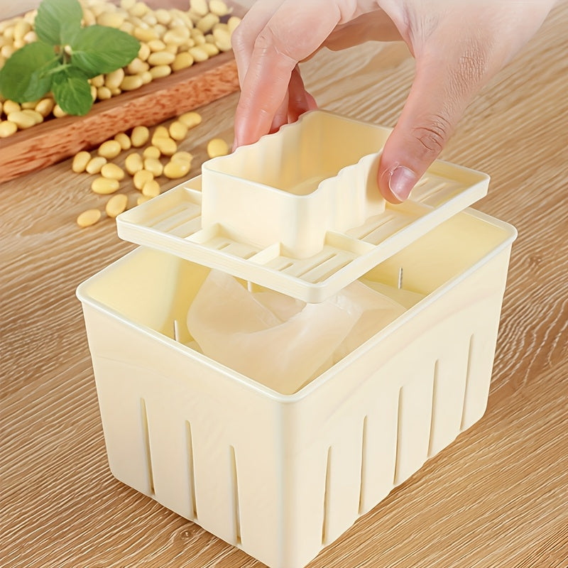 TEMU One-piece Cheese & Tofu Press With Yogurt Filter - Durable Plastic Kitchen Tool For Homemade Cheese, Tofu, Yogurt - , Easy Clean, Space-saving