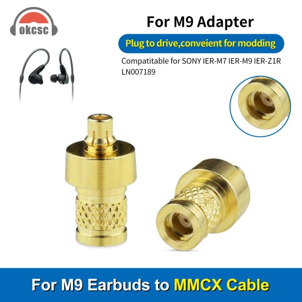 OKCSC Earphone Connecter for Sony-M9 Earbuds to MMCX Cable M9 Male to MMCX Female Adapter for SONY-IERM7-IER-M9-IER-Z1R-LN007189