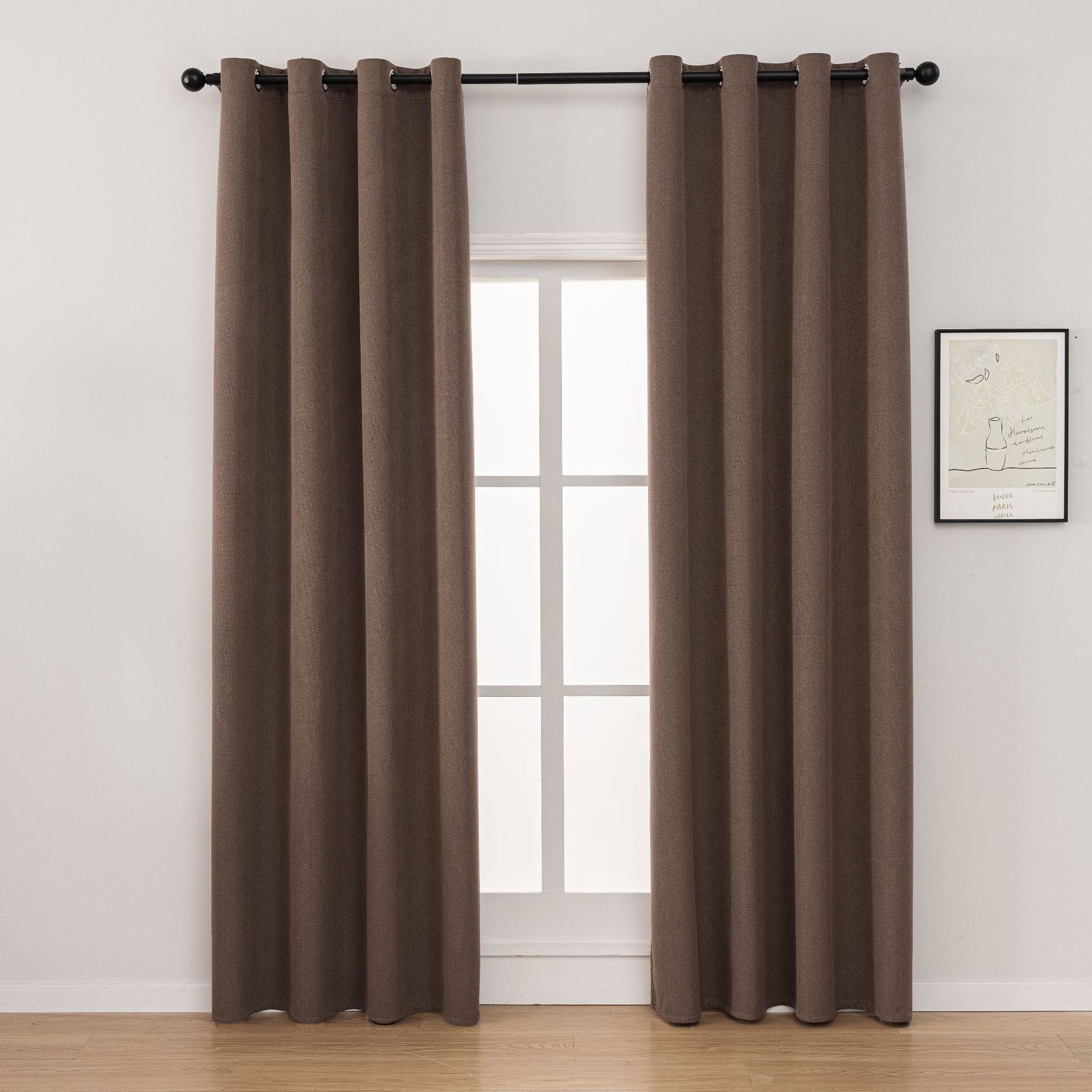 YL-36519 cross-border linen cotton linen full blackout curtain sunscreen sunshade heat insulation solid color foreign trade curtain