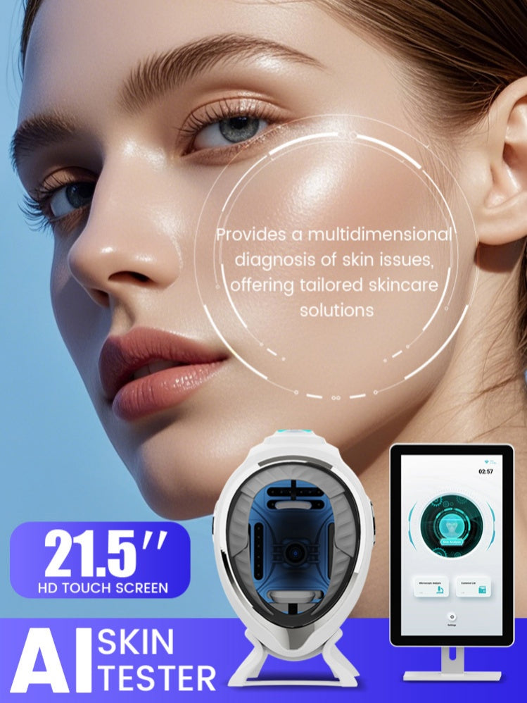 3D Skin Scanner Care Facial Analyzer Monitor Machine Magic Mirror Portable Testing English Detector Face Camera Test Analysis.