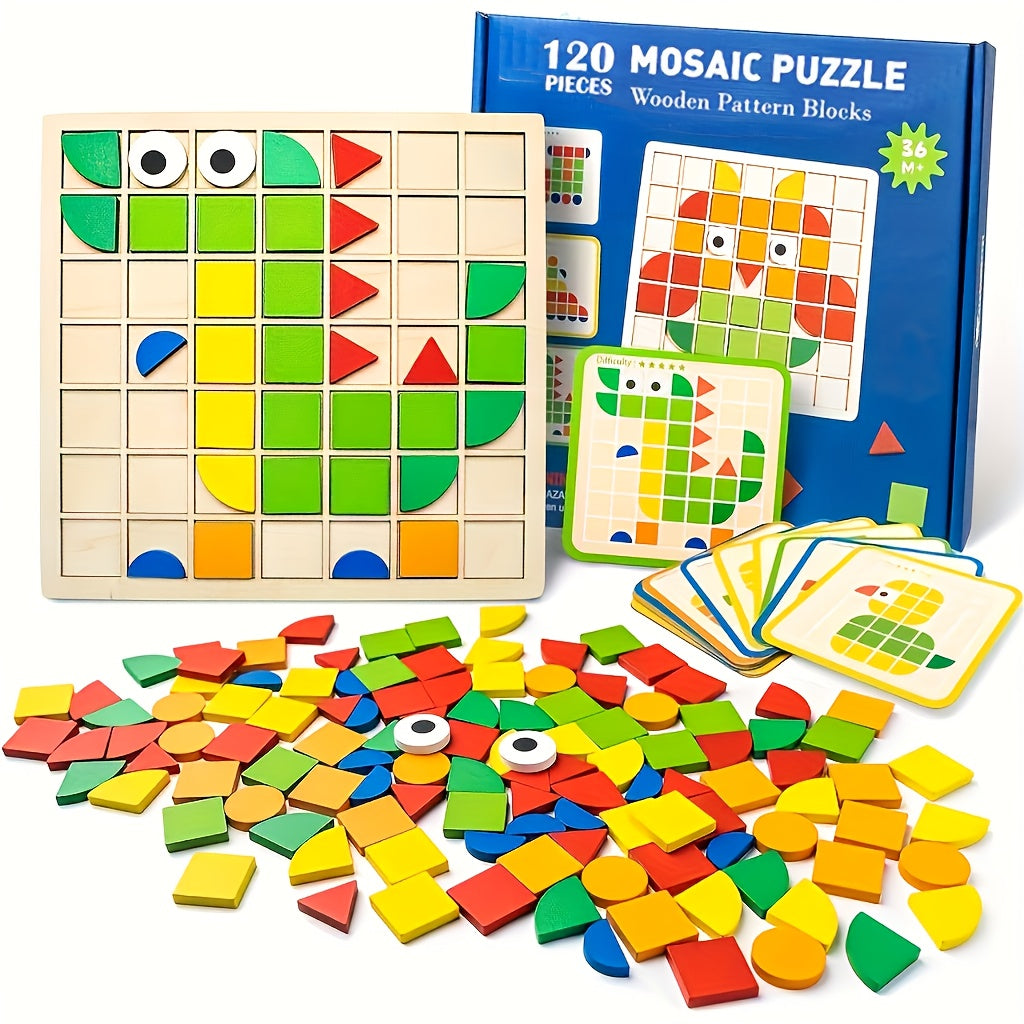 TEMU Wooden Puzzle - Colorful Building Blocks, Educational Tabletop Game For , Perfect Christmas & Halloween Gift