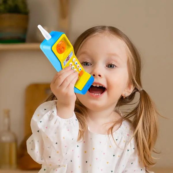 Interactive Microphone Musical Toy Educational Call Chat Learning Play Phone Light Sound Effects Parent-Child Kids Toy Phones 250109
