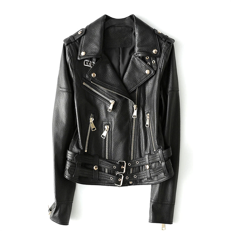 Womens Jackets Sungtin Women Loose Pu Leather Jacket Black Soft Faux Leather Jacket Street Moto Biker Leather Coat Jacket Lady Casual Outerwear 1121