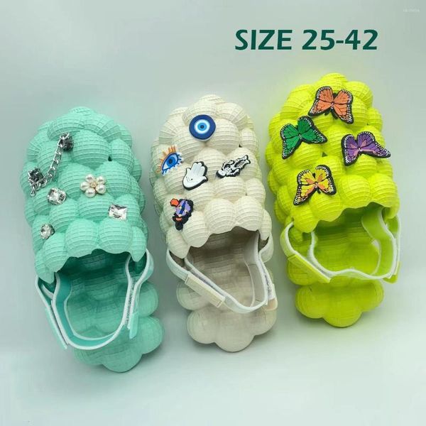 Slippers Women Bubble Slides Funny Massage Ball With Charms For Kids Platform Stress Relief Sandals House