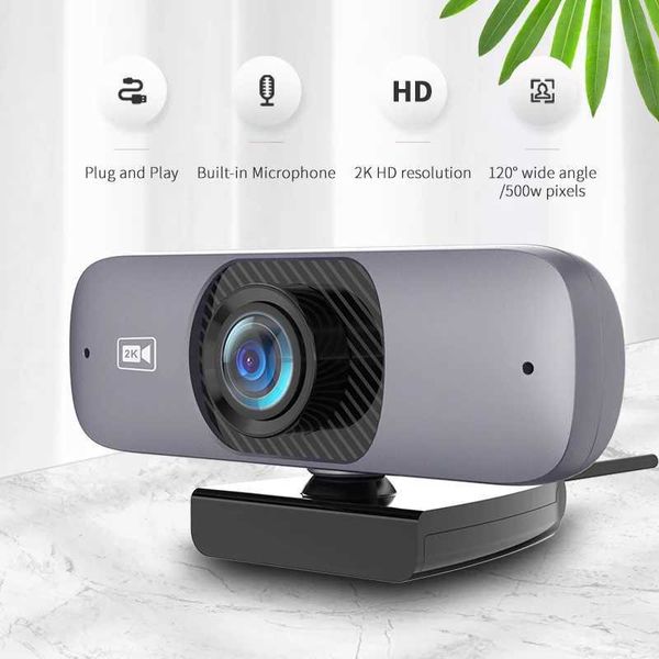 Webcams Best 1080P driveless for PC 120 wideangle 2K UHD 2560 1440P with USB network camera microphone Y240701RandomTex Y240701SHP3