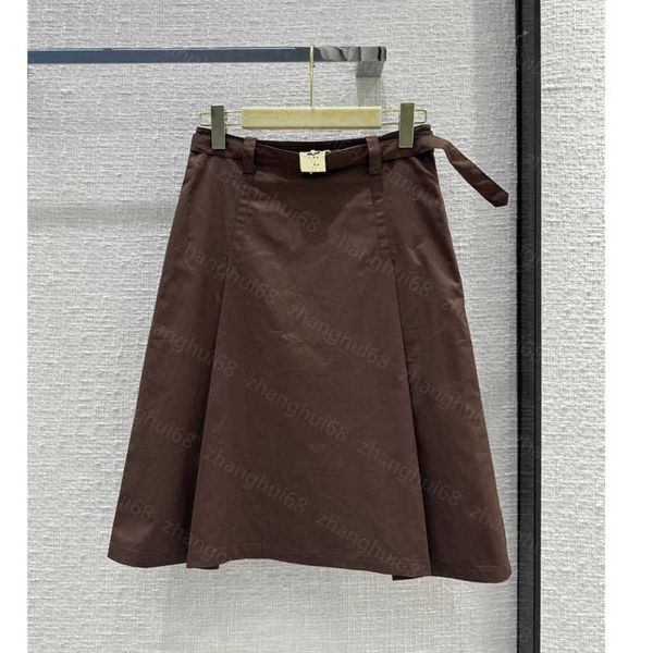23ss designer Skirts womens designer clothing Solid color High waist Pleated A line mid-length half skirt distribution metal buckle this clo