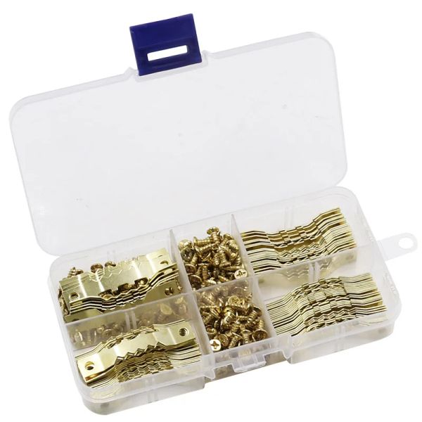 100Sets Saw Tooth Picture Hangers Photo Frame Oil Painting Mirror Hanging Hooks With Screws Sawtooth Pegs 45*8mm