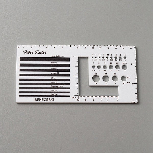 Rectangle Acrylic Knitting Needle Gauge & Yarn Wrap Guide Board