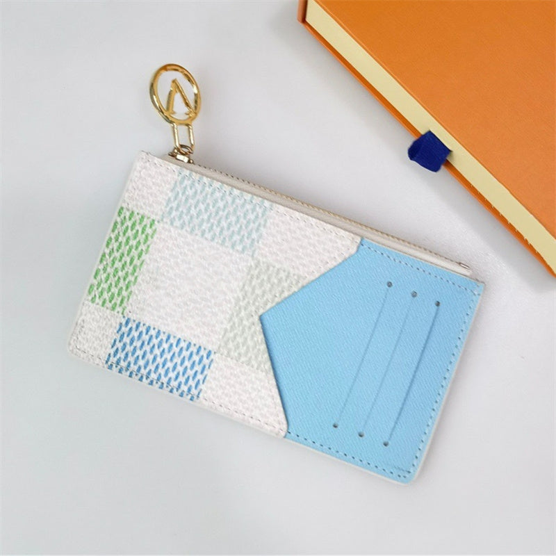 Woman Designer Wallet Card Holder Short Wallets Purses Fashion Check Holders Handbag Zipper Pocket TOP 2024