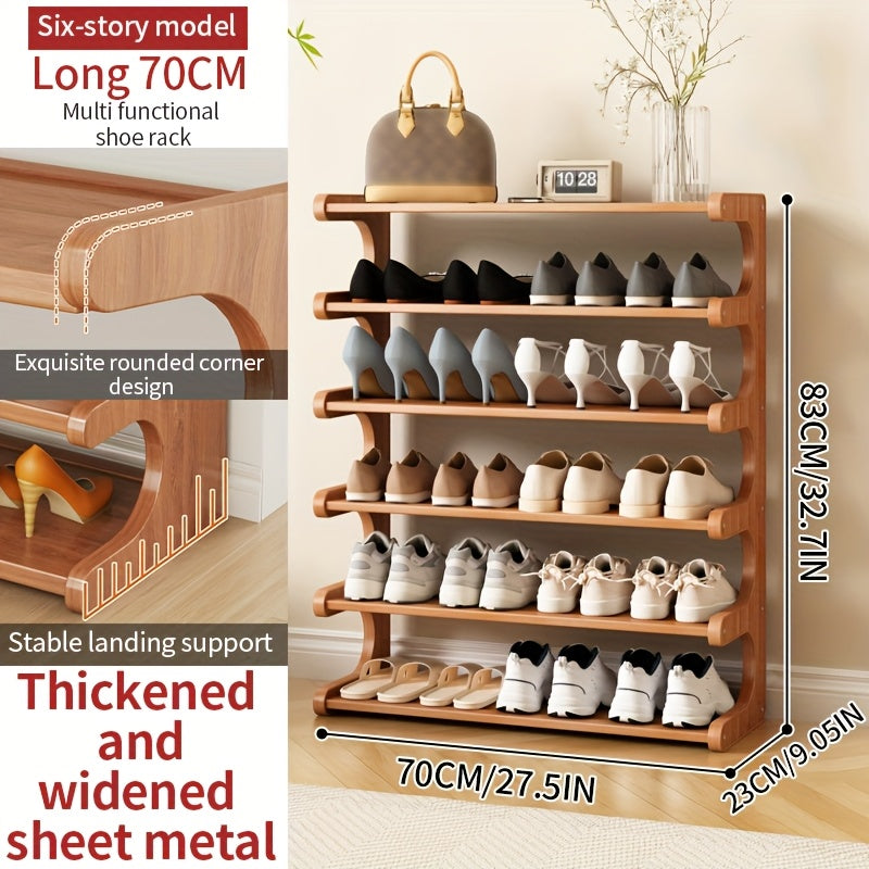 TEMU Bamboo Shoe Rack Organizer, , To 18 Pairs Of Shoes, Made Of Wood Grain Finish Material, Suitable For Dorm Rooms, Foyers, Living Rooms, Bedrooms