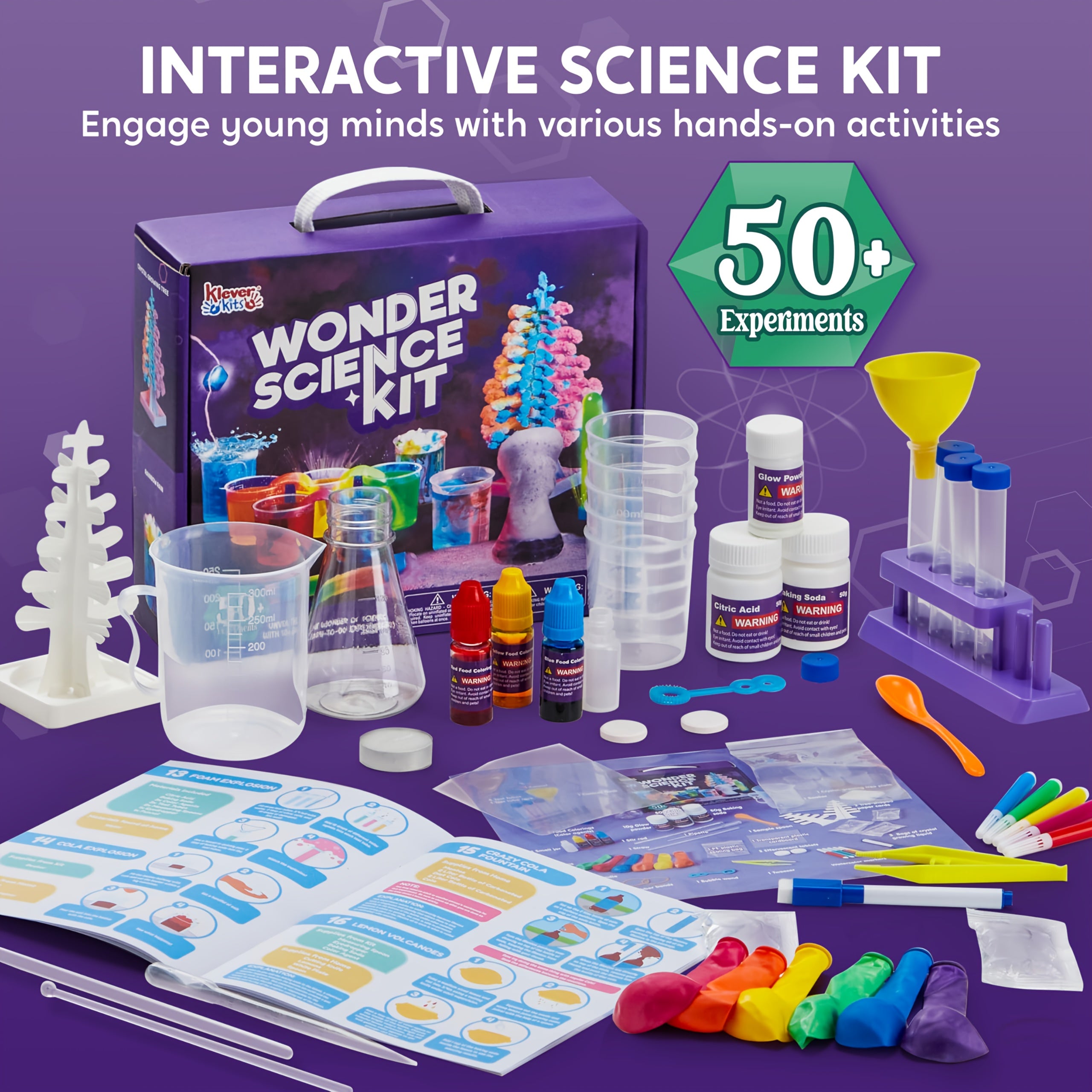 TEMU 50+ Wonder Science Kit, Experiments Educational Toy For Kids: Growing Crystal Tree, Chemistry & Activities - Birthday Christmas Gifts For Boys