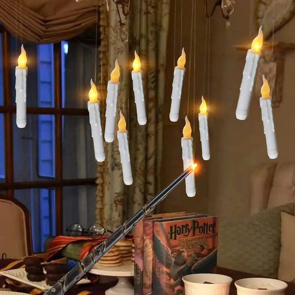 Candles Halloween Christmas Floating Magic Stick Candle Light Birthday Party Decorative Atmosphere Remote Control Home Decor 230921