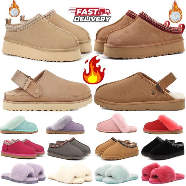 Tasman Slippers Designer Austrália Plataforma Botas de chinelos Tazz Sapatos Chestnut Shoes Australie Slides Ful
