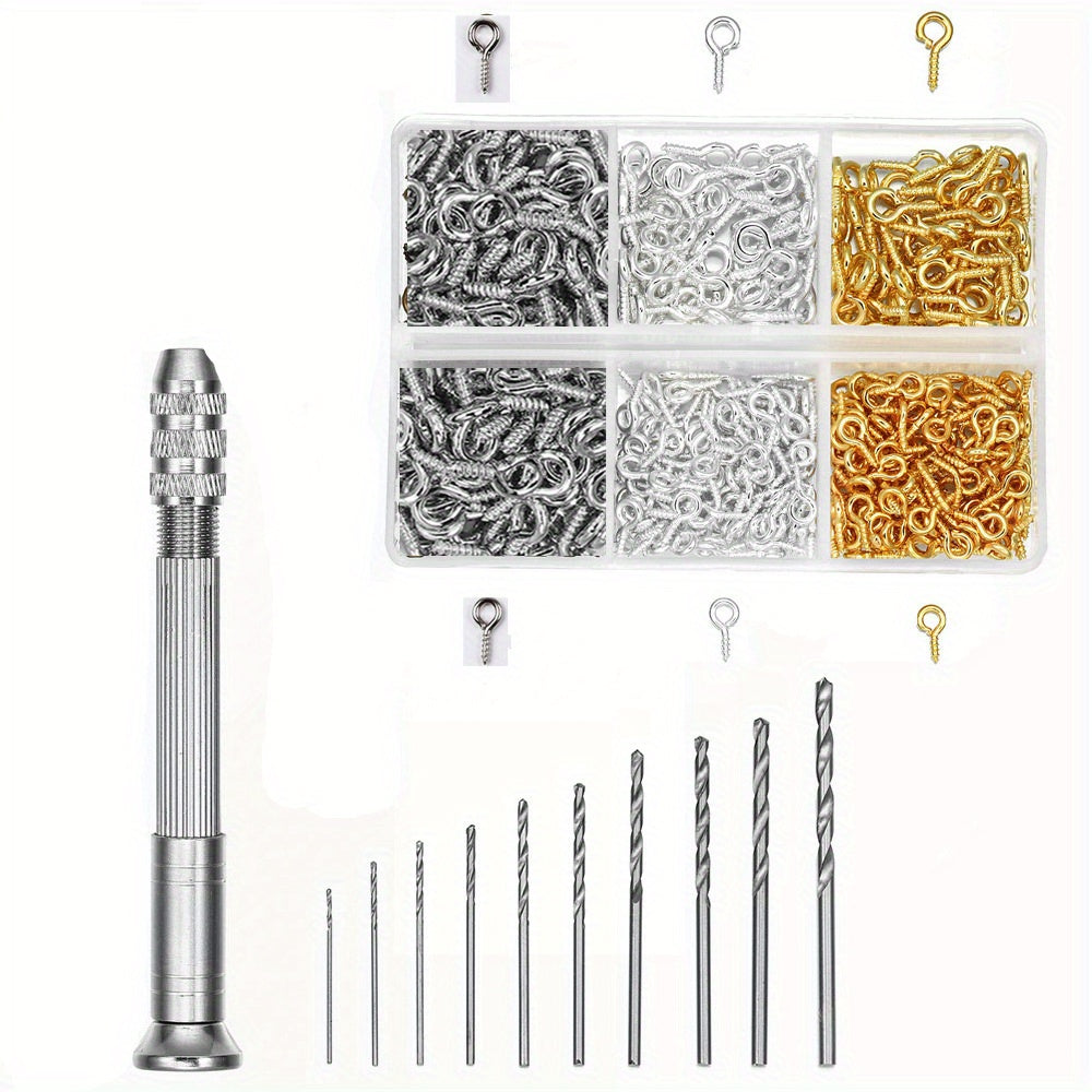 TEMU Making Kit: Complete Pin Set With Metal Hand Drill, Uv Resin & Epoxy Mold Tools - Durable Iron Alloy Crafting Supplies For Handmade Accessories,