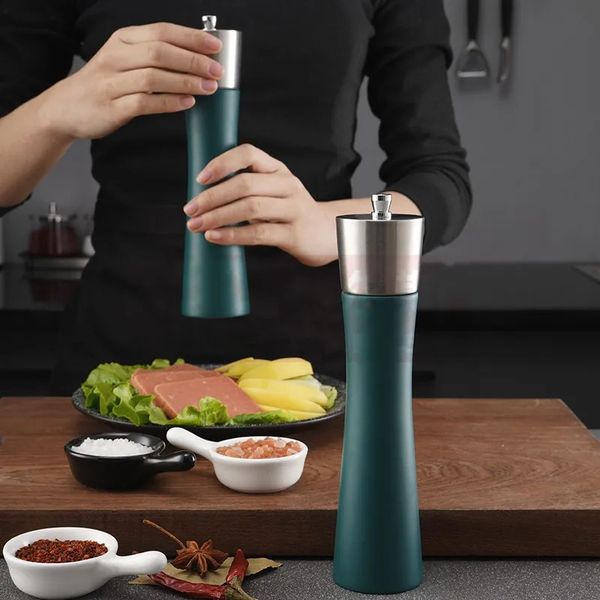 304 Stainless Steel Pepper MillsManual Fine Waist GrinderGreen Color Spice Shakers GrinderSea Salt Seasoning Bottle 241127