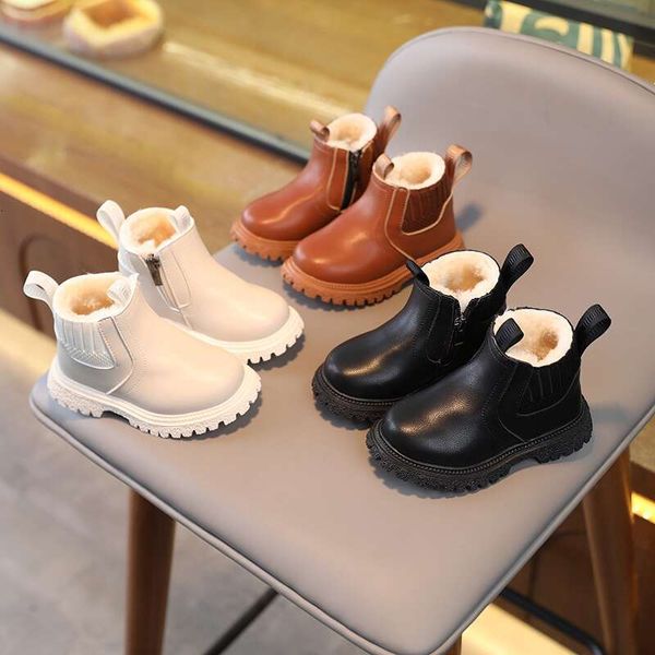 Autumn Winter Baby Short Super Warm Boys Girls Pu Leather Children Fashion Toddler Boots Kids Snow Shoes