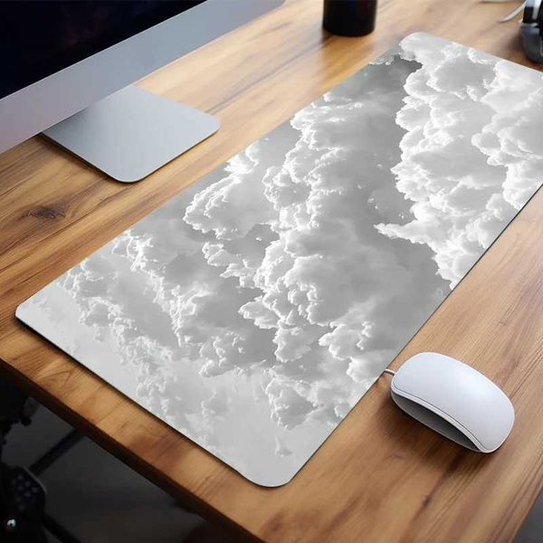 White Cloud Large Game Mouse Pad Computer HD Desk Mat Keyboard Pad Natural Rubber Non-Slip Office Mousepad Gift for Friends O250118