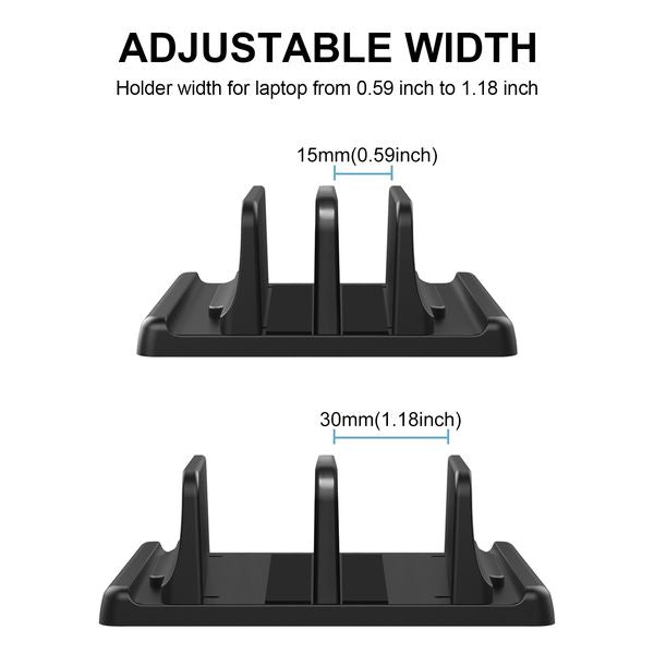 3 in1 Slots Desktop Stand Vertical Laptop Stand For Macbook Air Pro 13 16 Desktop Stand Adjustable Dock Size For Notebook