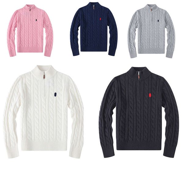 2024 Mens Sweaters Winter Wool Knit Sweater Fashion Mid Collar Sweatshirts Casual Basic Woolen Sweatshirt Classic Pattern Man Tops 1156ess