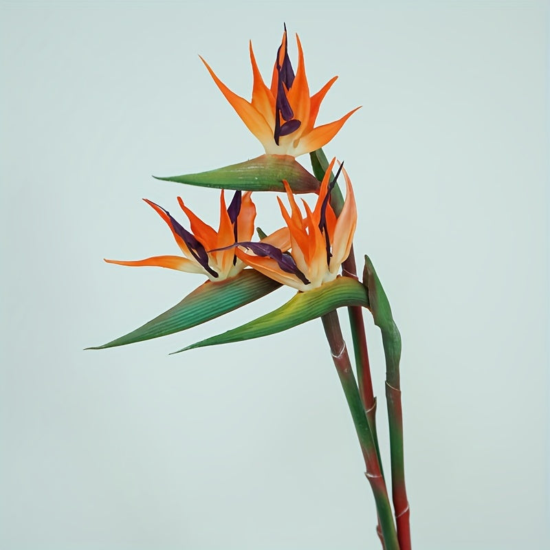 TEMU 3pcs Artificial Flowers, Fake Bird Of Paradise Strelitzia, Silky Plants For Home Office Wedding Table Centerpeice Decor