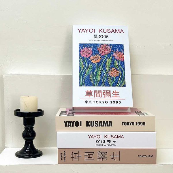 Yayoi Kusama Art Paintings Luxury Fake Books Decoration Coffee Tables Books Club Villas Decoration Shooting Props W240826