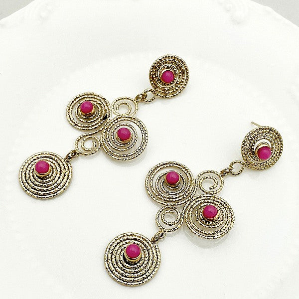 Boucles d'oreilles pendantes en acier inoxydable 304 en forme de spirale vortex