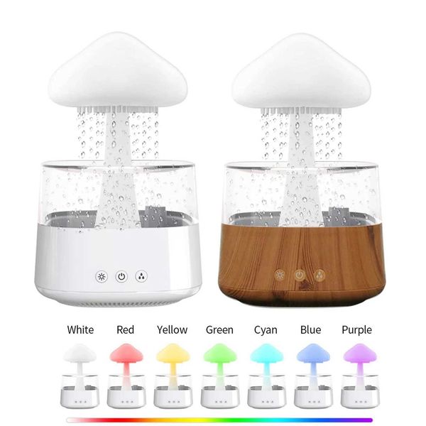 Humidifiers 300ML Mushroom Rain Cloud Air Humidifier Colorful Night Light Moisturizing Skin Relieving Fatigue Friend Family Gift y240628