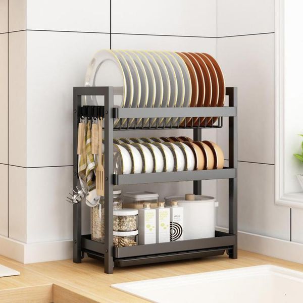 Other Kitchen Storage Organization 2-3 Tiers Dish Drainer Bowl Plate Drying Rack Spice Sink Tableware Drainboard Pantry Counter Shelf Organi