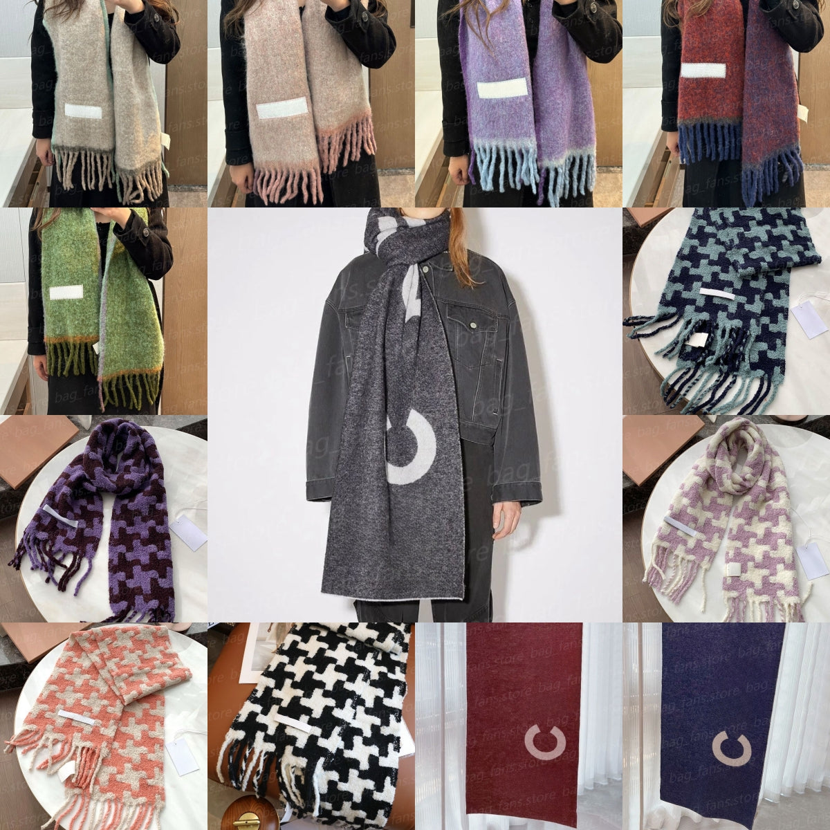 (go off picture not the description) 10A Premium Scarves Designer Winter Wraps Outdoor Long Warm Scarf Festival Gifts 25006