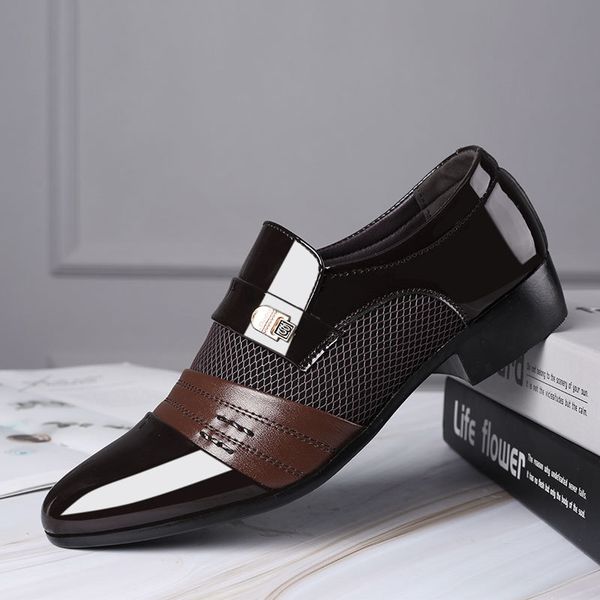 New men&#039;s shoes Leather shoes men&#039;s casual shoes Business dress shoes big size wedding shoes 38-49