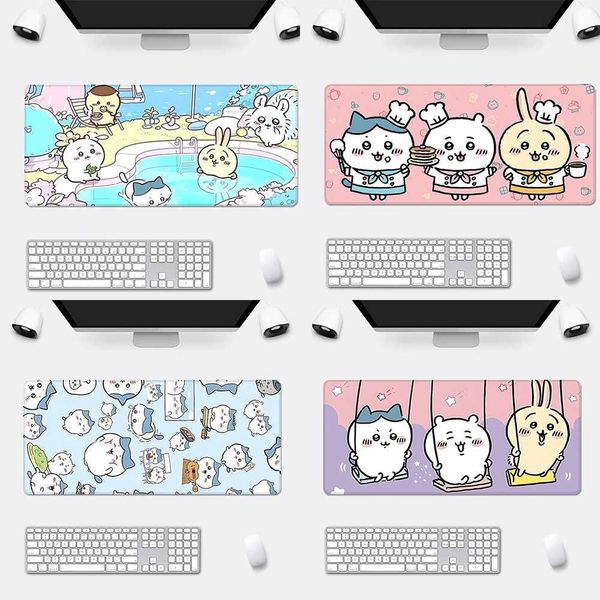 Cute Anime Chiikawas Mousepad HD Printing Computer Gamers Locking Edge Non-slip Mouse Pad XXL90x40cm Keyboard PC Desk Pad Y240821