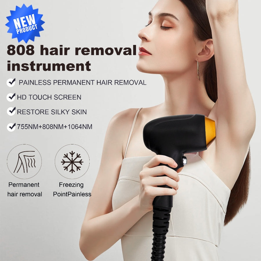 Professional 808nm Diode Laser Hair Removal Device with 3 Wavelengths 755nm 808nm 1064nm and Ice Cooling Technology