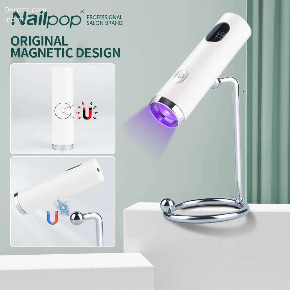 Portable LED Lamp with Stand Handheld UV Light for Gel Nails Cordless Rechargeable USB Dryer 1PC Nail X250710