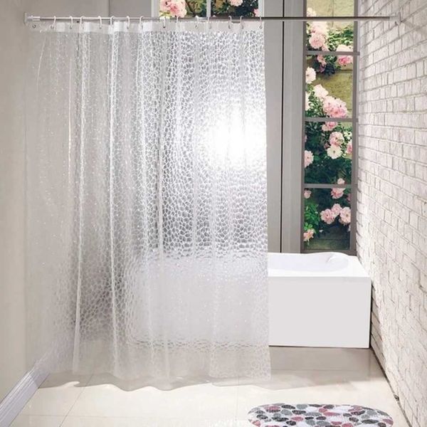 1PCS 180x180cm 3D Bathro Bath Shower Curtain Transparent Thicker Waterproof CurtainT250111