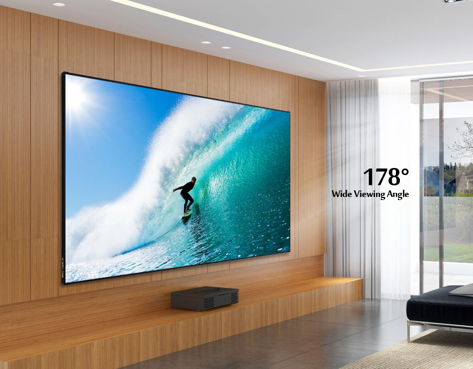 92 inch-150 inch ALR UST Fixed Frame Projector Screen CLR 4K 8K Ambient Light Rejecting Screen For Ultra Short Throw Projectors