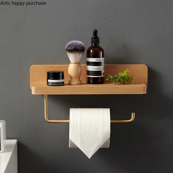 Toilet Paper Holders Toilet Roll Holder Brass Wood Tissue Holder Shelf Tissue Box Toilet Paper Holders Wall-mounted Paper Towel Holders Tiss