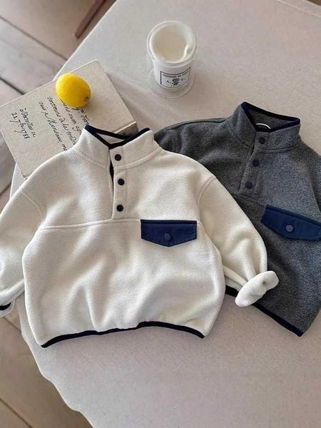 Hoodie Autumn Winter Children Boy Sweatshirt 2025 Cotton Fleece Long Sleeve Baby Undershirt Soft Casual Toddler Kid Polo Shirts 250116